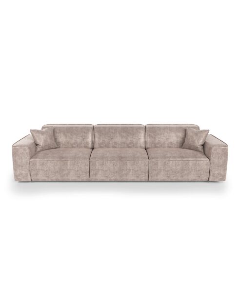 5-Sitzer-Sofa mit 2 dekorativen Kissen RUBEN Velours Taupe - 323x95x78