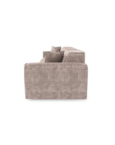 5-Sitzer-Sofa mit 2 dekorativen Kissen RUBEN Velours Taupe - 323x95x78