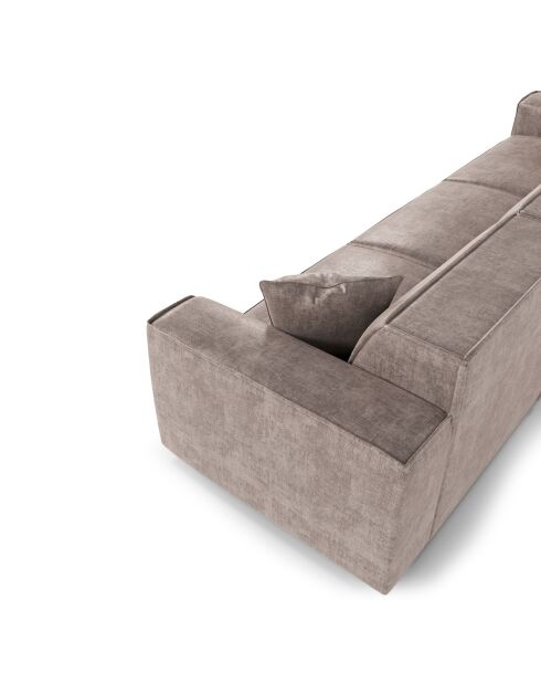 5-Sitzer-Sofa mit 2 dekorativen Kissen RUBEN Velours Taupe - 323x95x78