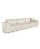 5-zitsbank met 2 sierkussens RUBEN Velours Cream - 323x95x78