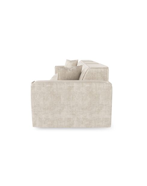 5-Sitzer-Sofa mit 2 dekorativen Kissen RUBEN Velours Cream - 323x95x78