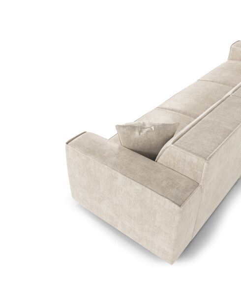 5-Sitzer-Sofa mit 2 dekorativen Kissen RUBEN Velours Cream - 323x95x78