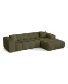 COVA Rechtwinkliges Sofa aus olivgrünem Frotteestoff — 290 x 94 x 69,5