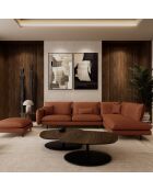 Isak breites rechtwinkliges Sofa aus Kamelleder - 262x92x85