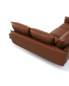 Isak breites rechtwinkliges Sofa aus Kamelleder - 262x92x85