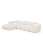 Linkerhoekbank converteerbaar express Dunlopillo matras 140 cm NOVA Boucle Fabric Cream - 299x165x73