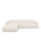 Linkerhoekbank converteerbaar express Dunlopillo matras 140 cm NOVA Boucle Fabric Cream - 299x165x73