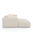 Linkerhoekbank converteerbaar express Dunlopillo matras 140 cm NOVA Boucle Fabric Cream - 299x165x73