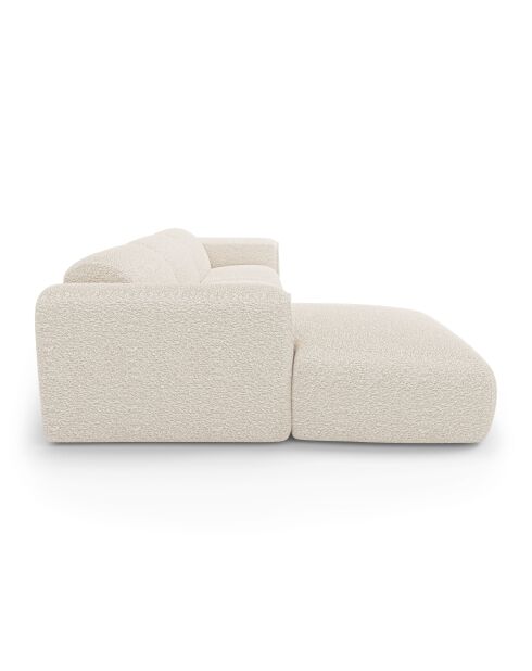 Linkerhoekbank converteerbaar express Dunlopillo matras 140 cm NOVA Boucle Fabric Cream - 299x165x73