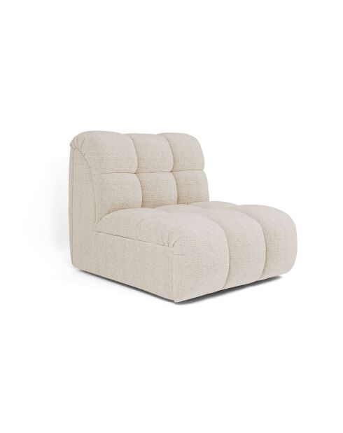 Fauteuil pivotant NELLY Velours chenillé Crème - 81x98x77
