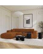 LIVA Wandelbares Ecksofa für die linke Seite, braun, strukturierter Samt — 283 x 180 x 73