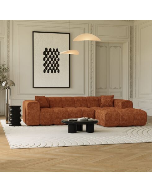 COVA Rechteckiges Sofa aus Terrakotta geprägtem Samt - 290x94x69,5