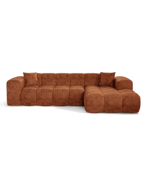 COVA Rechteckiges Sofa aus Terrakotta geprägtem Samt - 290x94x69,5