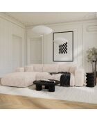 LIVA converteerbare linker groothoekbank Creme wafelfluweel - 283x180x73