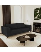 Canapé convertible express matelas 160cm MILANO Tissu bouclette Noir - 230x105x75