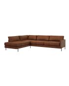 Sofá izquierdo gran angular Justin cognac - 256x200x78