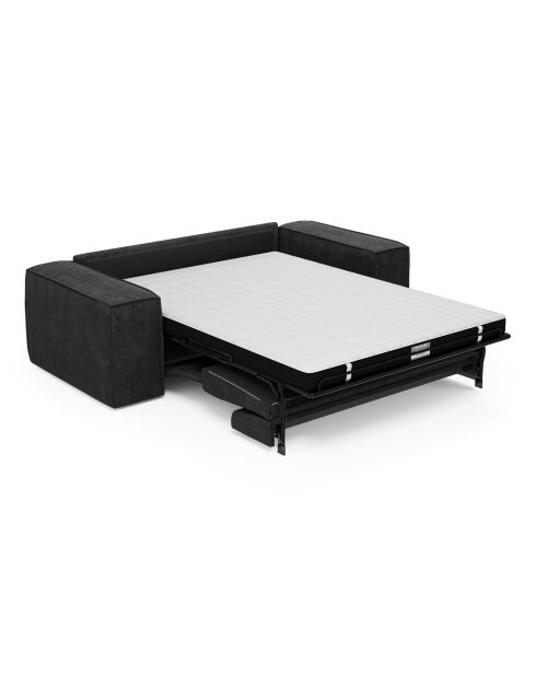Materasso trasformabile per divano Express 140 cm RUBY in velluto antracite scuro - 216x100x80