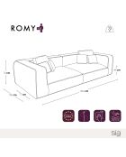 ROMY 4-zitsbank creme geweven fluweel - 304x105x70