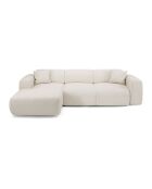 LIVA converteerbare linker groothoekbank Cream Boucle stof - 283x180x73