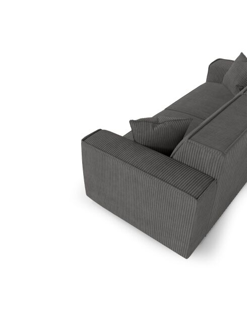 3-zitsbank met 2 sierkussens RUBEN Corduroy Antracietgrijs - 232x95x78