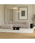 Sofá de esquina izquierda COVA Terciopelo estampado beige - 290x94x69,5