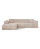 Sofá de esquina izquierda COVA Terciopelo estampado beige - 290x94x69,5