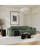LIVA 4-zits converteerbare bank Smaragdgroen fluweel met reliëf - 240x97x73