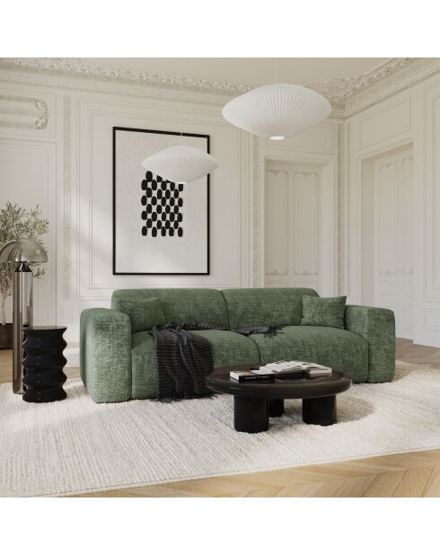 LIVA 4-Sitzer-Cabrio-Sofa Smaragdgrüner geprägter Samt - 240x97x73