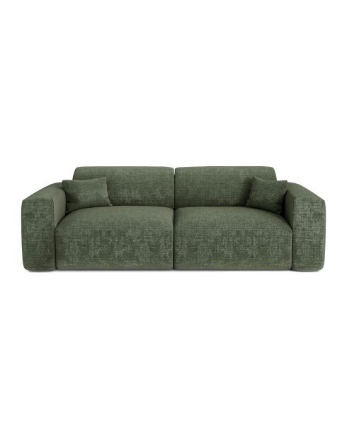 LIVA 4-Sitzer-Cabrio-Sofa Smaragdgrüner geprägter Samt - 240x97x73