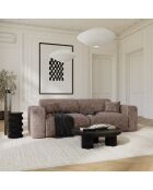 LIVA 4-Sitzer-Ausziehsofa in Taupefarbenem, geprägtem Samt - 240x97x73