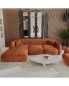 LIAM linkerhoekbank Terracotta geweven fluweel - 272x90x74