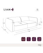 LIAM 3-Sitzer-Sofa Taupe Boucle Fabric - 196x90x74