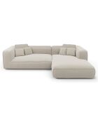 Rechtes Ecksofa 280cm ROMY Soft-Touch-Webstoff Beige - 280x166x70