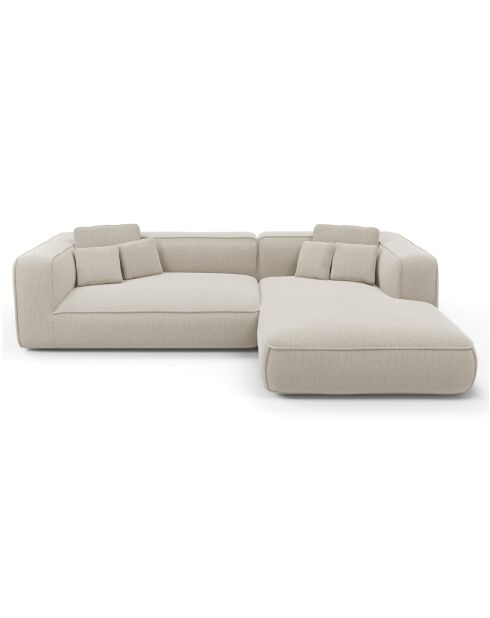 Rechtes Ecksofa 280cm ROMY Soft-Touch-Webstoff Beige - 280x166x70