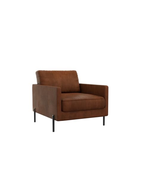 FAUTEUIL JUSTIN COGNAC - 72x84x78