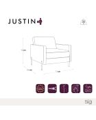 FAUTEUIL JUSTIN COGNAC - 72x84x78