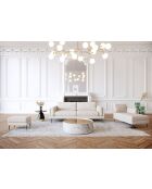 MERIDIENNE DROITE MIKAEL BEIGE TAUPE TISSU TRAME - 90x154x80