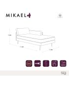 MERIDIENNE DROITE MIKAEL BEIGE TAUPE TISSU TRAME - 90x154x80