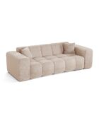 COVA 4-zitsbank Beige fluweel met reliëf - 247x94x69,5