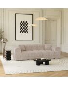 COVA 4-zitsbank Beige fluweel met reliëf - 247x94x69,5