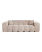 COVA 4-zitsbank Beige fluweel met reliëf - 247x94x69,5