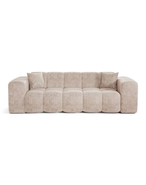 COVA 4-Sitzer-Sofa Beiger geprägter Samt - 247x94x69,5
