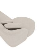 EMY Ecksofa für links, cremefarbener Webstoff — 300 x 155 x 77