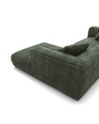 Sofá de esquina derecha 280cm ROMY Terciopelo tejido verde oliva - 280x166x70