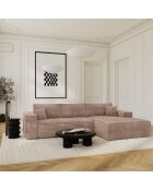 Omvormbare rechterhoekbank express matras 140 cm RUBY 140 cm RUBY corduroy XXL taupe - 320x165x80