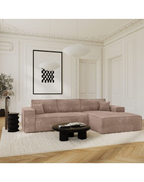 Omvormbare rechterhoekbank express matras 140 cm RUBY 140 cm RUBY corduroy XXL taupe - 320x165x80