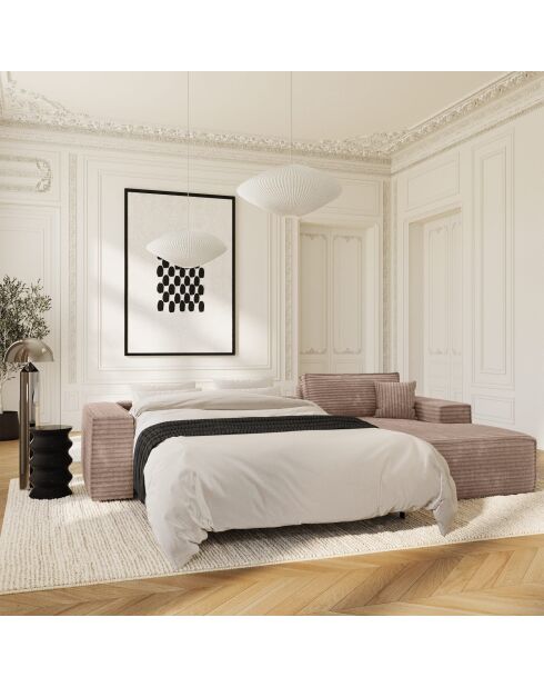 Omvormbare rechterhoekbank express matras 140 cm RUBY 140 cm RUBY corduroy XXL taupe - 320x165x80