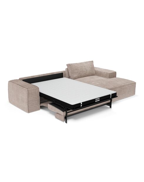 Omvormbare rechterhoekbank express matras 140 cm RUBY 140 cm RUBY corduroy XXL taupe - 320x165x80