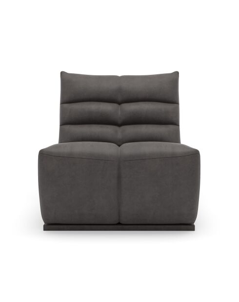 Fauteuil modulable Jody Tissu effet cuir vintage Gris étain - 85x112x80