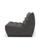 Fauteuil modulable Jody Tissu effet cuir vintage Gris étain - 85x112x80